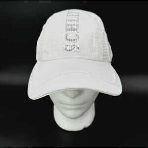 RARE Lucky 7 USA‎ Schlitterbahn Waterparks White Cap Hat Strapback Vented Adjust